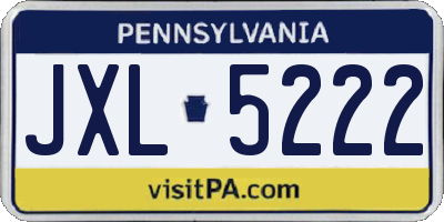 PA license plate JXL5222