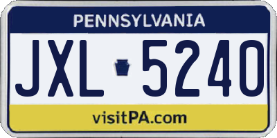 PA license plate JXL5240