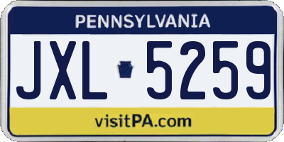 PA license plate JXL5259
