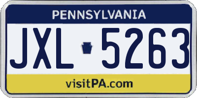 PA license plate JXL5263