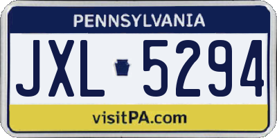 PA license plate JXL5294