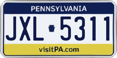PA license plate JXL5311