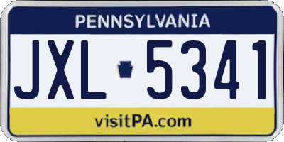 PA license plate JXL5341
