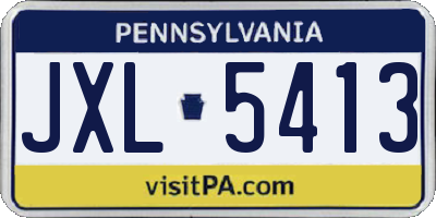 PA license plate JXL5413