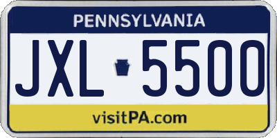 PA license plate JXL5500