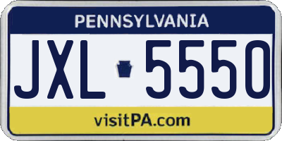 PA license plate JXL5550