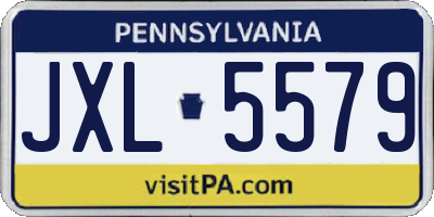 PA license plate JXL5579