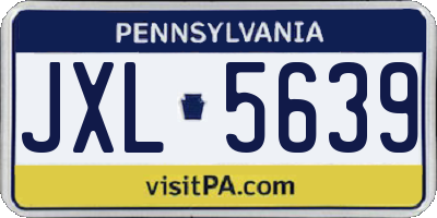 PA license plate JXL5639