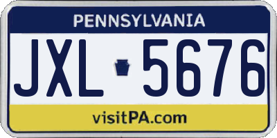 PA license plate JXL5676