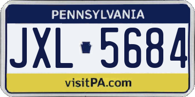 PA license plate JXL5684