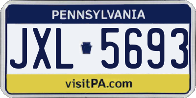 PA license plate JXL5693
