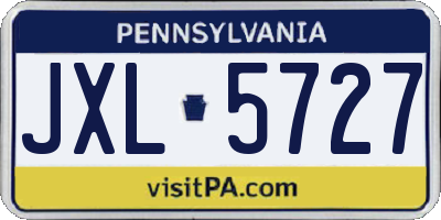 PA license plate JXL5727