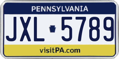 PA license plate JXL5789
