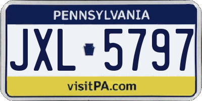 PA license plate JXL5797