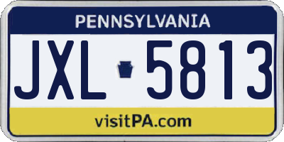 PA license plate JXL5813