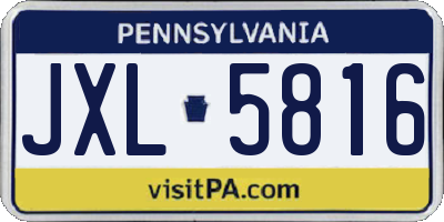 PA license plate JXL5816