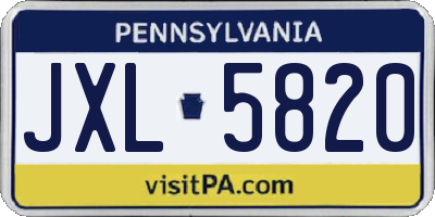 PA license plate JXL5820