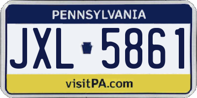 PA license plate JXL5861