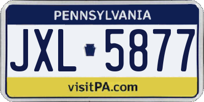 PA license plate JXL5877