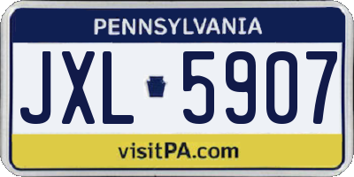 PA license plate JXL5907