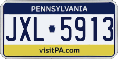 PA license plate JXL5913