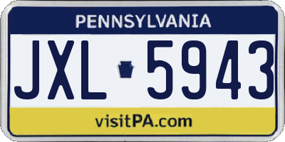 PA license plate JXL5943