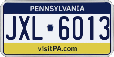 PA license plate JXL6013