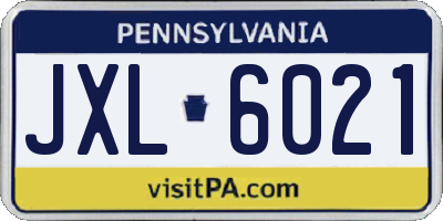 PA license plate JXL6021