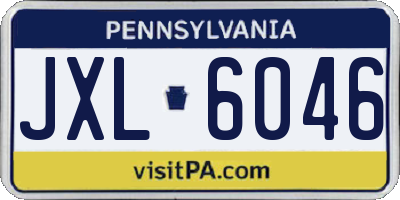 PA license plate JXL6046