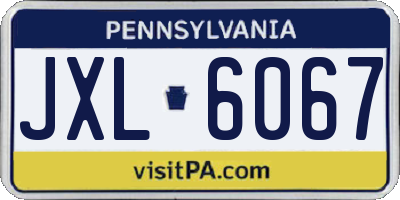 PA license plate JXL6067