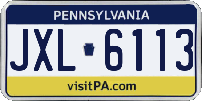 PA license plate JXL6113