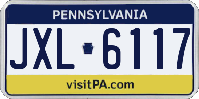 PA license plate JXL6117