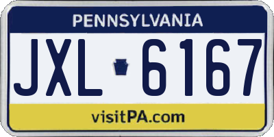 PA license plate JXL6167
