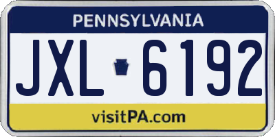 PA license plate JXL6192