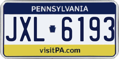 PA license plate JXL6193