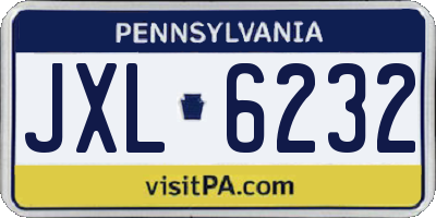 PA license plate JXL6232