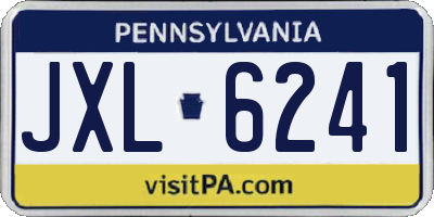 PA license plate JXL6241