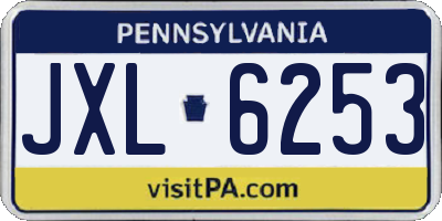 PA license plate JXL6253