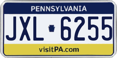 PA license plate JXL6255