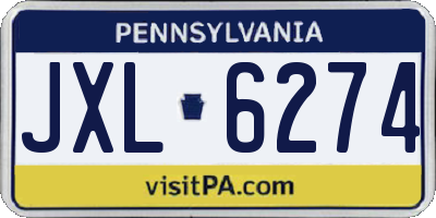PA license plate JXL6274