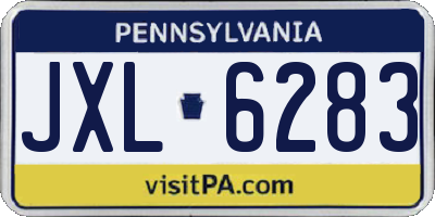 PA license plate JXL6283