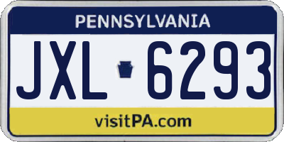 PA license plate JXL6293