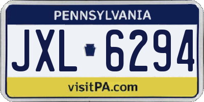 PA license plate JXL6294