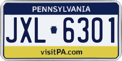 PA license plate JXL6301