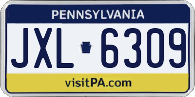 PA license plate JXL6309