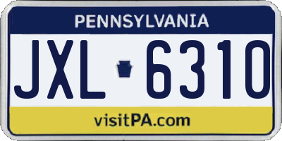 PA license plate JXL6310