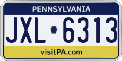 PA license plate JXL6313