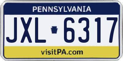 PA license plate JXL6317