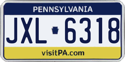 PA license plate JXL6318