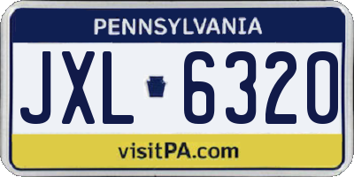 PA license plate JXL6320